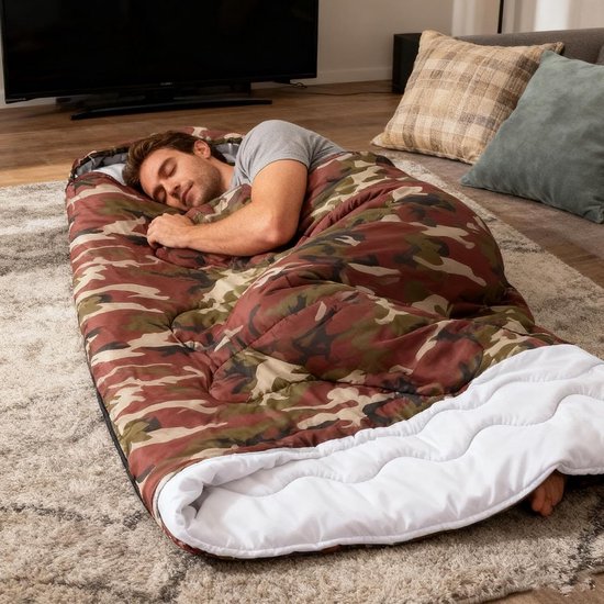 Kampeer Slaapzak - Outdoor Rugzak - Buiten Overnachten - Betrouwbare Warmte - Unisex - Camouflage — afbeelding 2