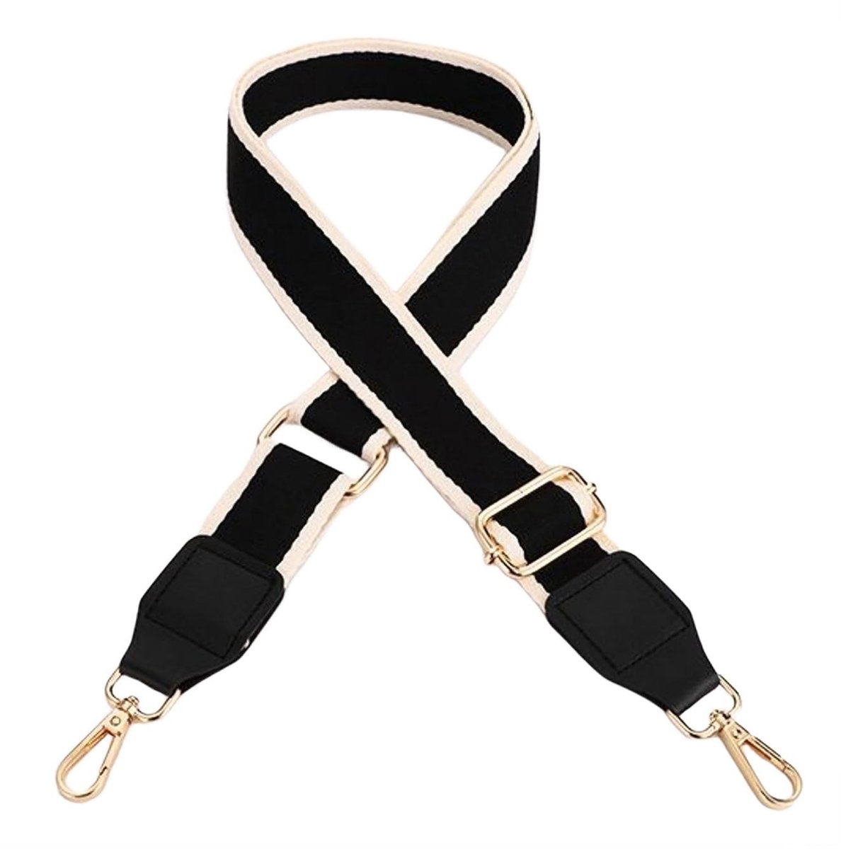 Dailygoods- Schouderbanden Verstelbaar - Brede Schouderriem - Schouderriem voor Tas - Zacht Polyester - Lichtgewicht en Opvouwbaar - Elegant Zwart Design