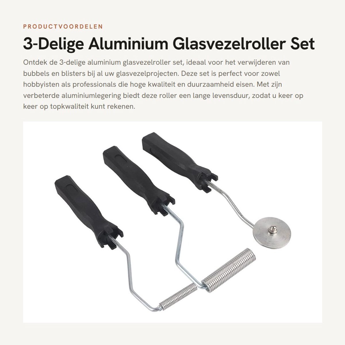 Dailygoods- Lamineerroller Set - Aluminium Glasvezelroller - Bubble/Blistering Verwijdering - Duurzaam Gereedschap - Glad/Vlak Resultaat - Tijdsefficiënt Gebruik