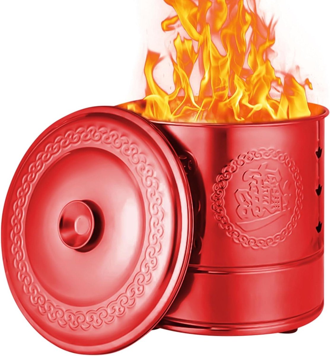 Papier Verbrandingsvat - RVS Incenerator - Tuinafval Verwerken - Geoptimaliseerde Luchtstroom - 28x28x28 cm - Bordeaux