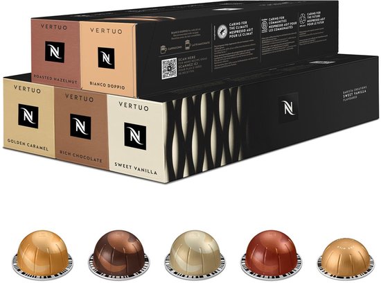 Capsules Nespresso Vertuo - Bestsellers pour recettes lactées - 50 capsules de café