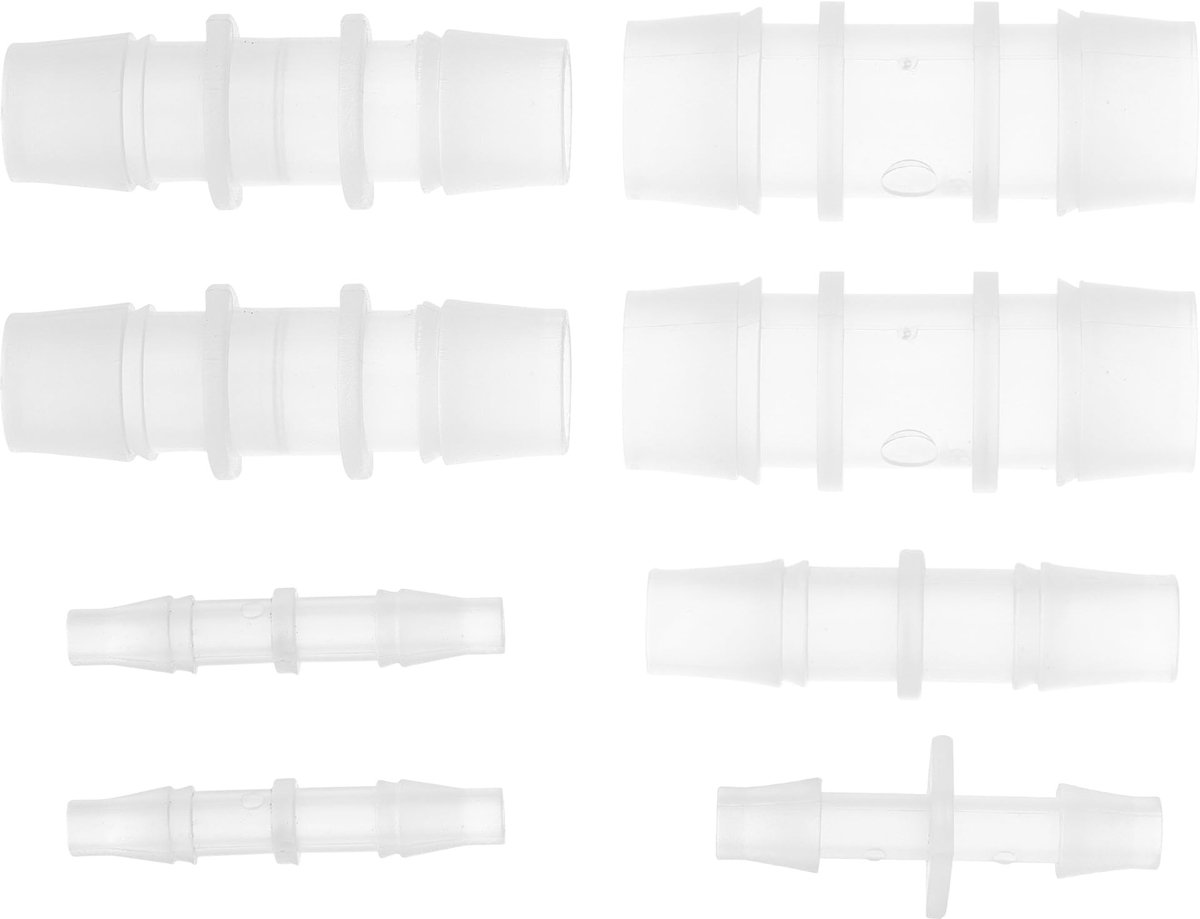 Dailygoods- Slangconnector 8 Stuks - Plastic Hose Barb Fitting - 5 Maten - Geschikt voor Voertuig Wasslangen - Lucht/Brandstofleidingen - Ruitenwissersproeierbuis - Slangfitting