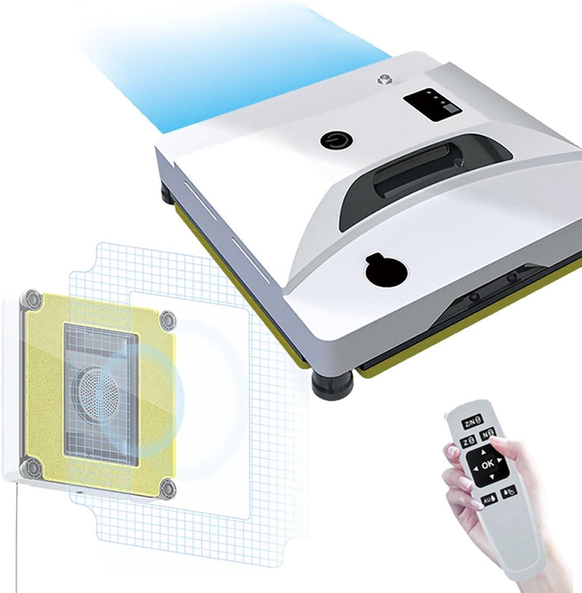 Raamreinigingsrobot - Automatische Glasreiniger - Ramen Schoonmaken - Automatische Waternevel - 25x25x8 cm - Wit