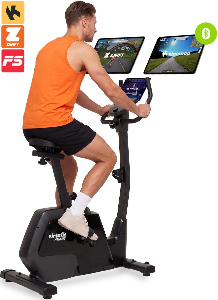 Bol.com VirtuFit HTR200i Hometrainer - Fitness fiets - Hartslagfunctie - 32 weerstandsniveaus - 24 programma’s - App connectivit... aanbieding