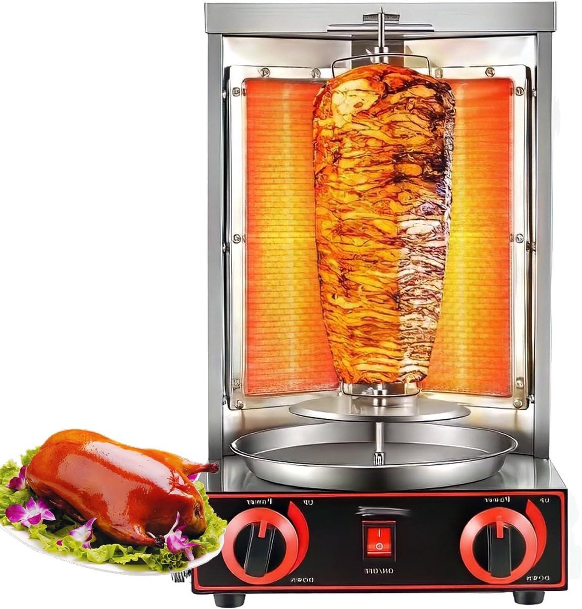 Rotisserie Grill - Kebab Oven - Gourmet Grillen - 360 Roterend - 13 Pond Capaciteit - Zilver