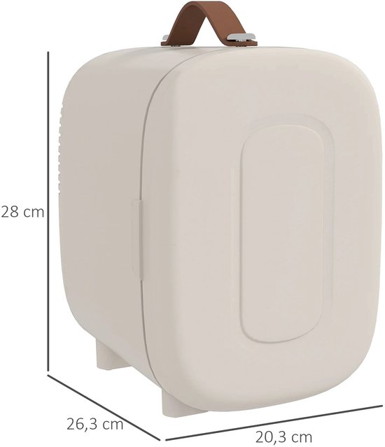Zerova Cosmetische koelkast 4L - Mini koelkast - Beaty Koelkast Tafelmodel - Koelen en Verwarmen - 20,3 x 26,3 x 28 cm - Créme Wit — afbeelding 4
