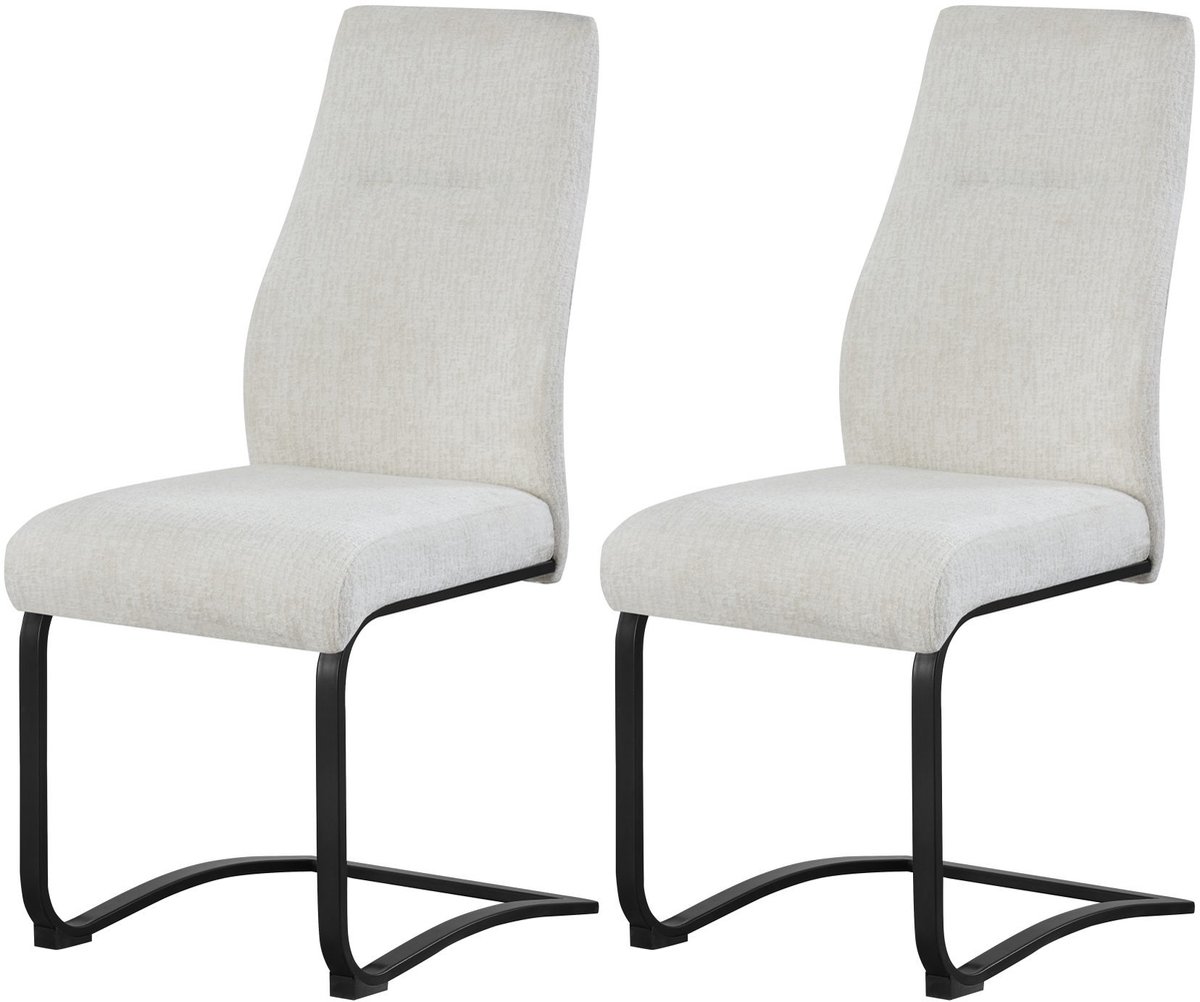 Furnilux Tina eetkamerstoel set van 2 in crème - Comfortabele designstoel met pocketvering - 43cm blanc
