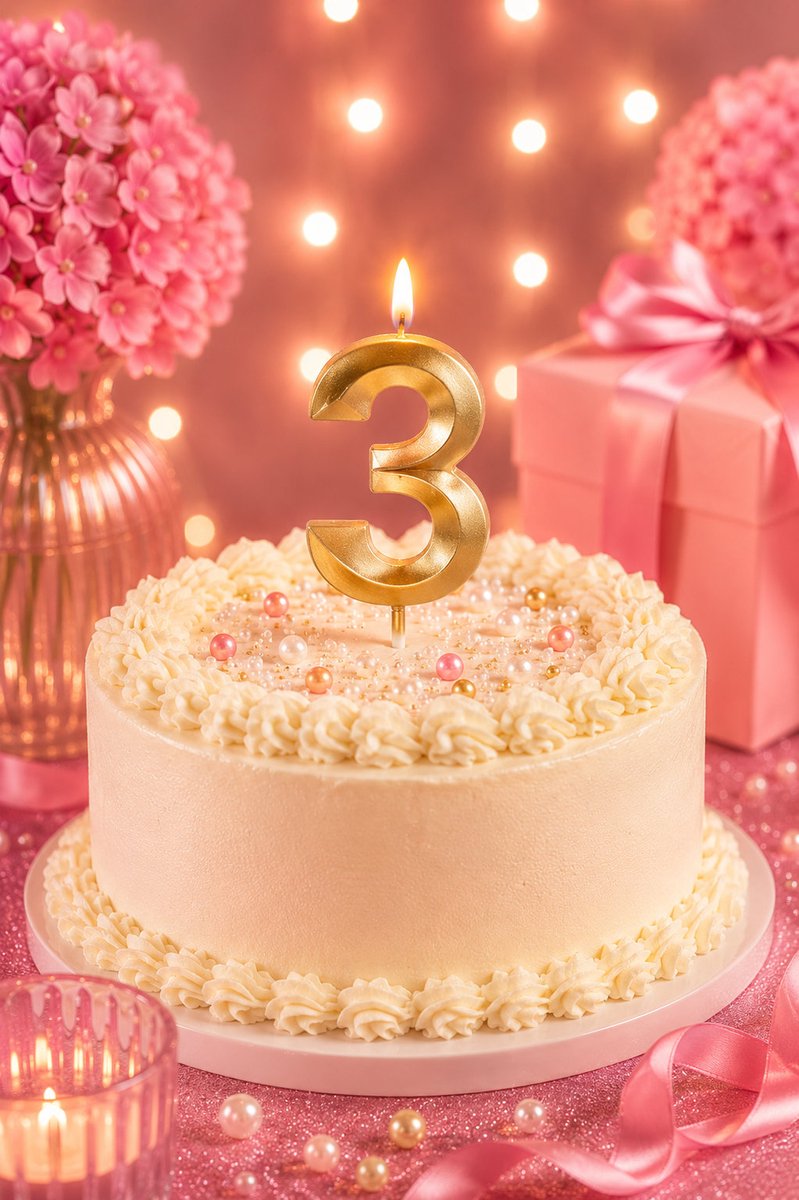 Candle Wisdom - Verjaardagstaart kaarsje – Cijfer 3 – Goudkleurig -Happy Birthday kaars – verjaardags kaars – gekleurde kaarsjes – taartdecoratie – feest - taartversiering – feestartikel – verjaardagscadeau – taartaccesoires