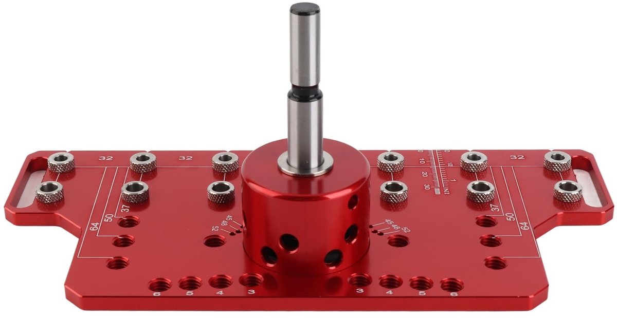 Dailygoods- Boormal Scharnierboorjig - Boorgeleider - Plankpinmal - Gehard Stalen Boren - Inclusief Scharnierschroeven - Nauwkeurig en Efficiënt - Scharnierboor