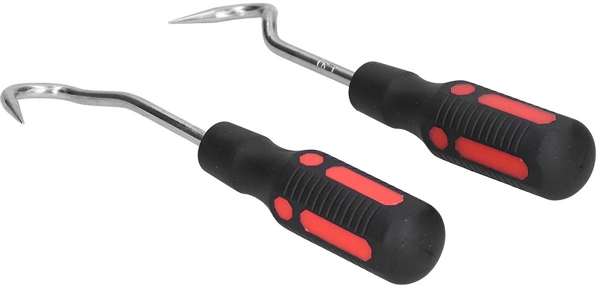 Dailygoods- Slangverwijderingsgereedschap Staal - 2-delige Slangverwijderingshaak - Voor Radiatorslang/Verwarmingsslang - Transmissielijn - Scherpe Punt - Sterke Trekkracht - Slanghaak