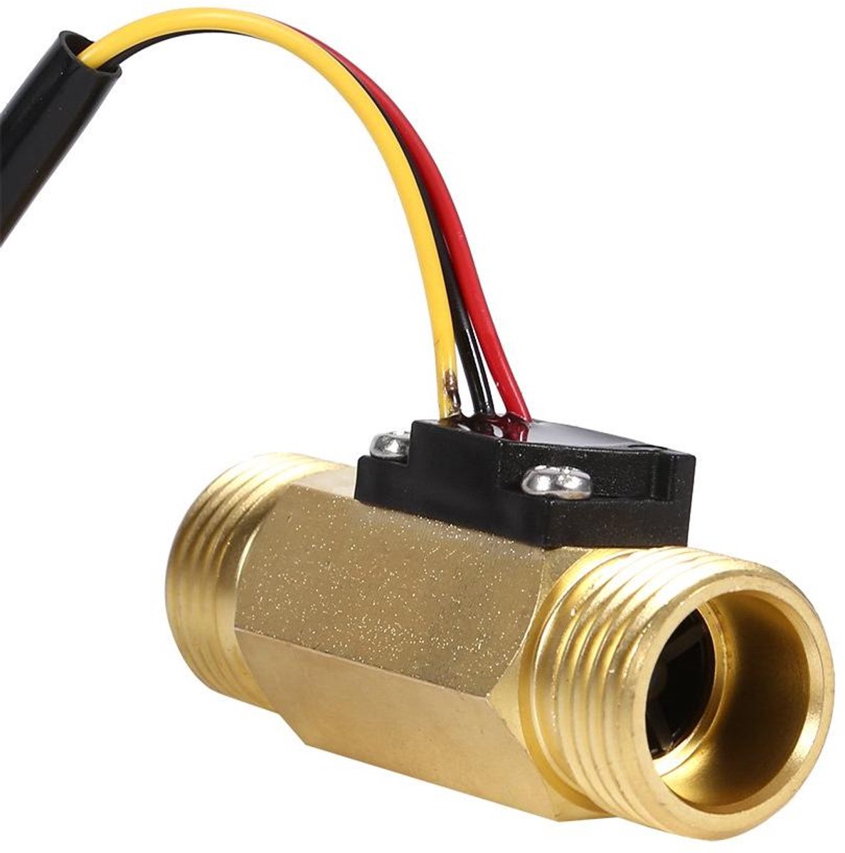 Waterstroomsensor - Debietmeter Sensor - Waterstroom Meten - Koperen Behuizing - 1-30 L/Min - Populair