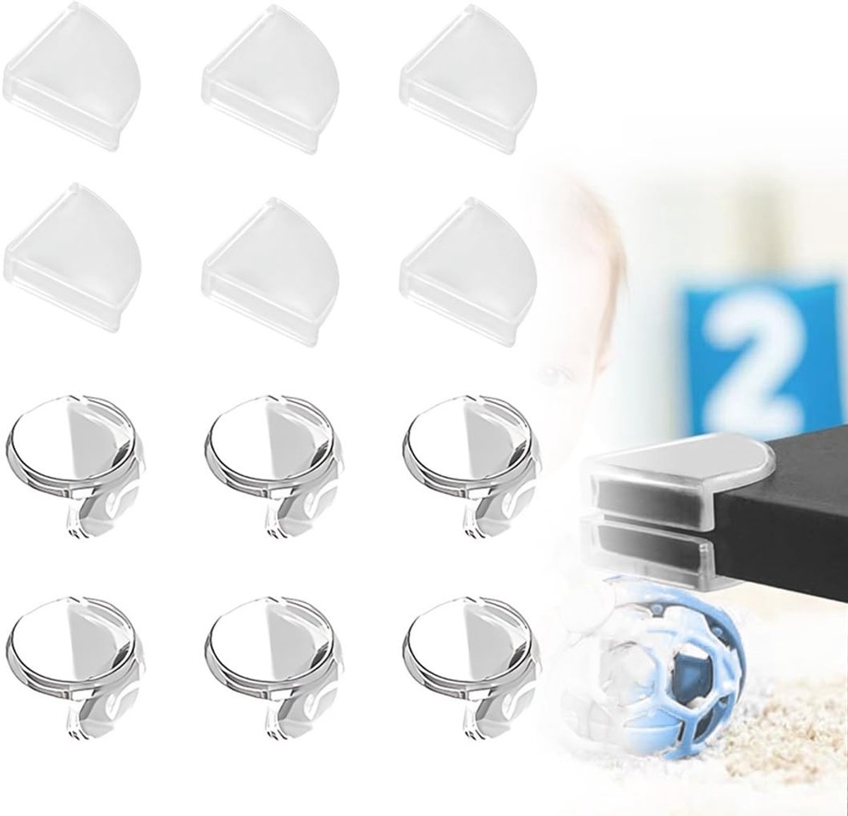 Dailygoods- Hoekbescherming 12 Stuks - Hoekbeschermers Baby - Randbescherming - Meubelbescherming - Transparant - Duurzaam PVC - Meubelbeschermer