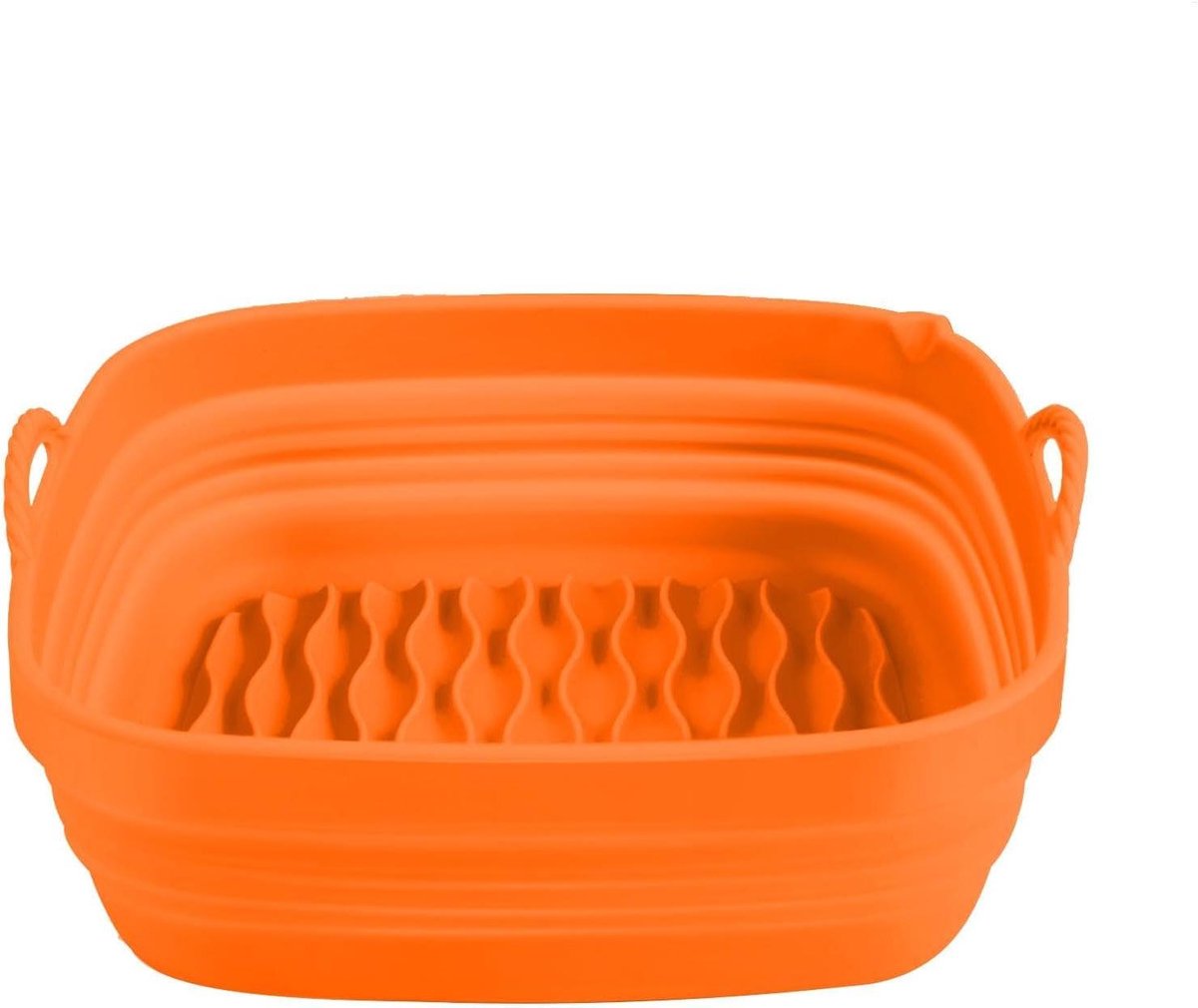 Airfryer Bakvorm - Siliconen Mand - Veelzijdig Koken - Herbruikbaar & Ovenbestendig - 21 cm - Oranje