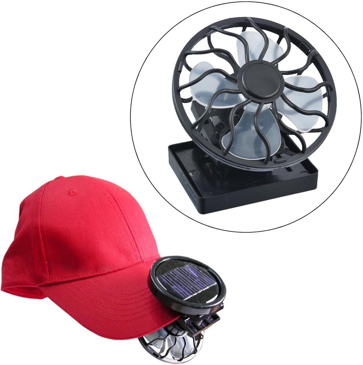 Tafelventilator - Ventilator - Mini Ventilator - Ventilator op Zonne-energie - Clip-ontwerp - voor Gebruik Tijdens Buitenactiviteiten