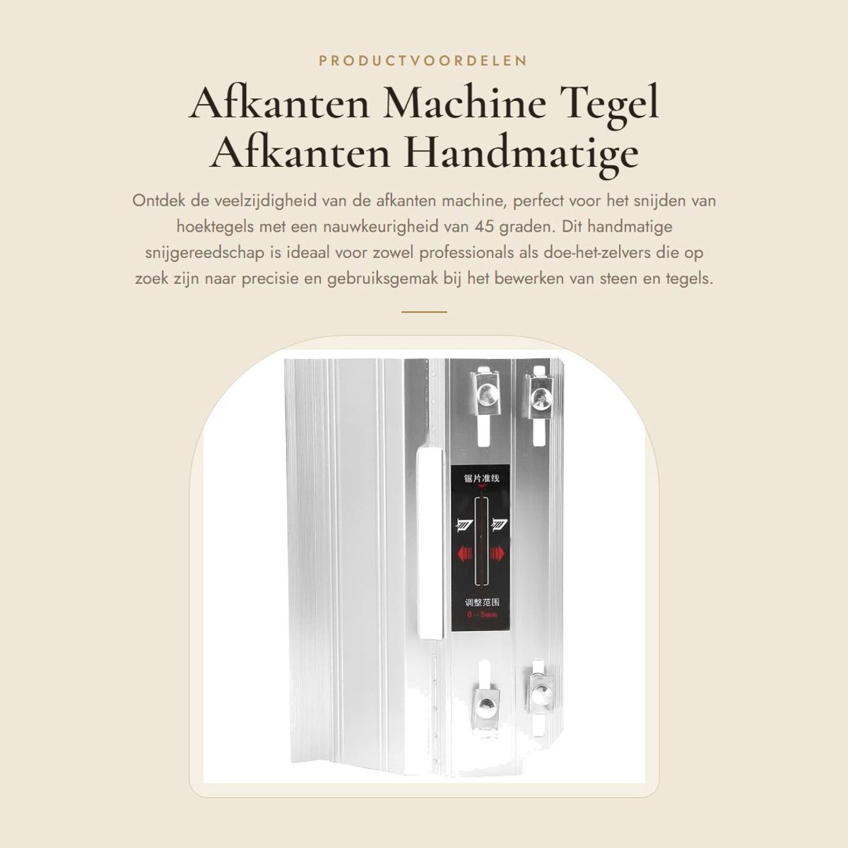 Dailygoods- Afkanten Machine 45 Graden - Tegelafschuinmachine - Handmatig Snijgereedschap - Desktop Snijden - Efficiënt en Duurzaam - Nauwkeurig Ontwerp - Tegelsnijder