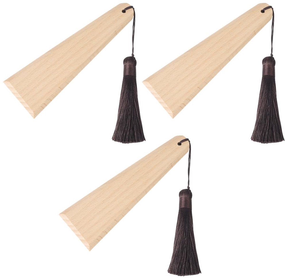 Dailygoods- Wax Tool Beukenhout 5,5"/14cm - Driehoek Applicator - Lederen Rits Smoother - Naad Onderhoud - Duurzaam - Professionele Leerverzorging - Wasapplicator