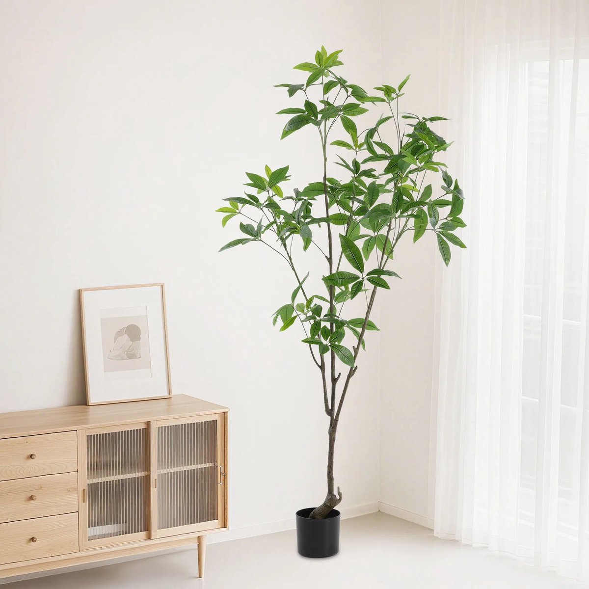 Dailygoods 180cm hoge geldboom, bloemenwand, kunstplanten, kunstbloemenwand, realistische 