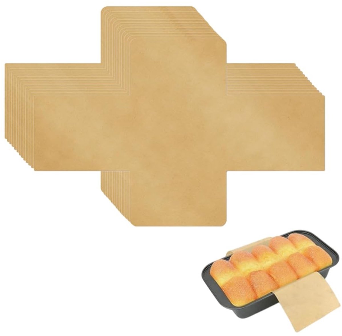 Dailygoods- Wegwerp Bakvormpjes 100 Stuks - Bakvormpjes - Bakpapier - Antiaanbaklaag - Voor Toast/Cakes - Zuurdesembrood/Bananenbrood