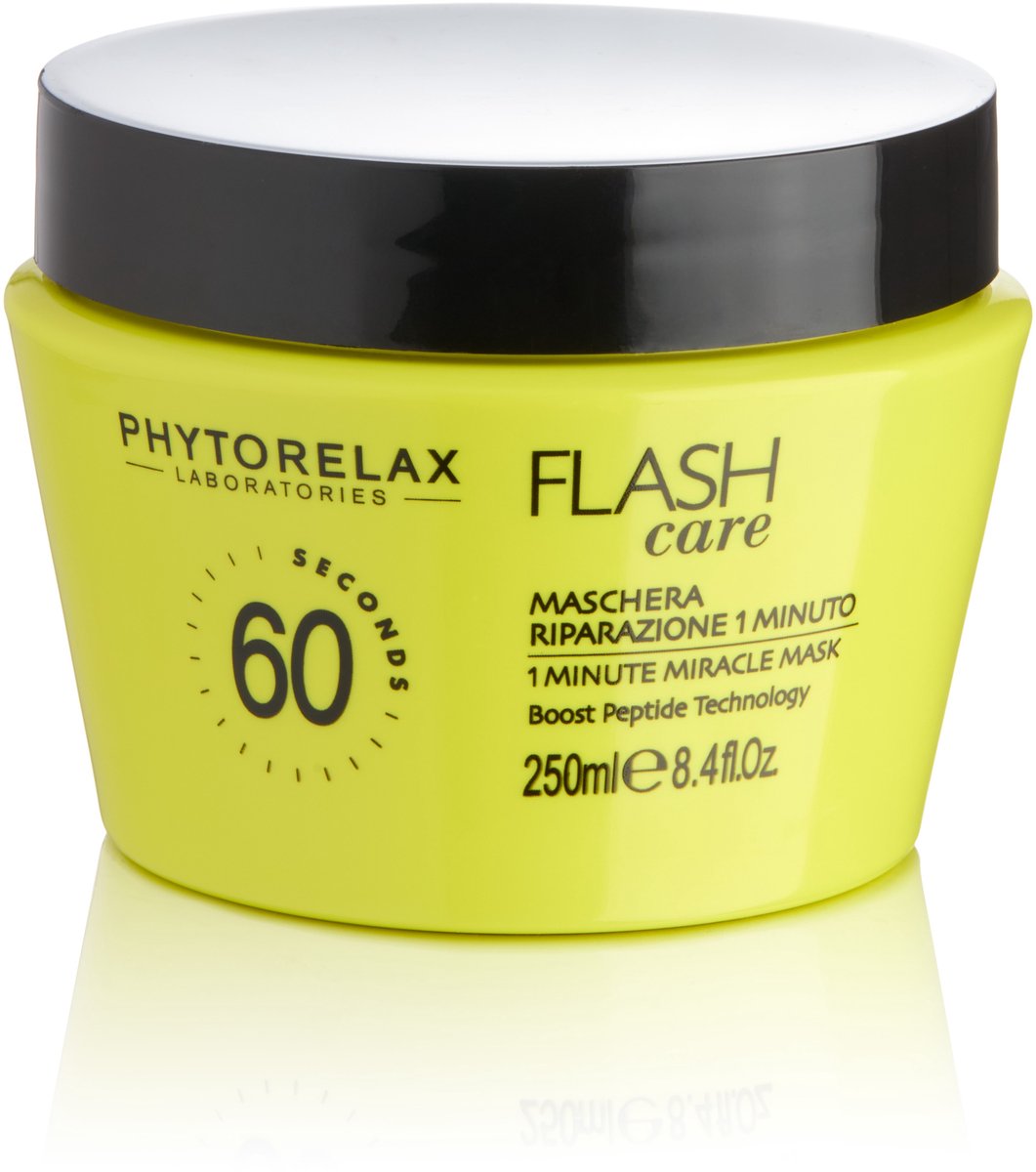 Phytorelax Flash Care 1 Minute Miracle Mask – Haarmasker voor Directe Reparatie in 60 Seconden – Boost Peptide – 250ml