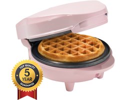 Bestron Wafelijzer - AMW500P - 550W - Mini wafel - Anti aanbaklaag - Roze