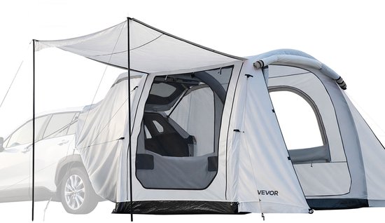 VEVOR Inflatables SUV Tent met Schaduw, 2,44 X 2,04 m 3-Season Suv Tailgate Tent met Geventileerde Deuren & Mesh Raam, Pu2000mm Waterdichte Autoachterkant Tent voor Buitenkampen - Luchtverf Pomp Ingeschakeld van Vevor — afbeelding 2