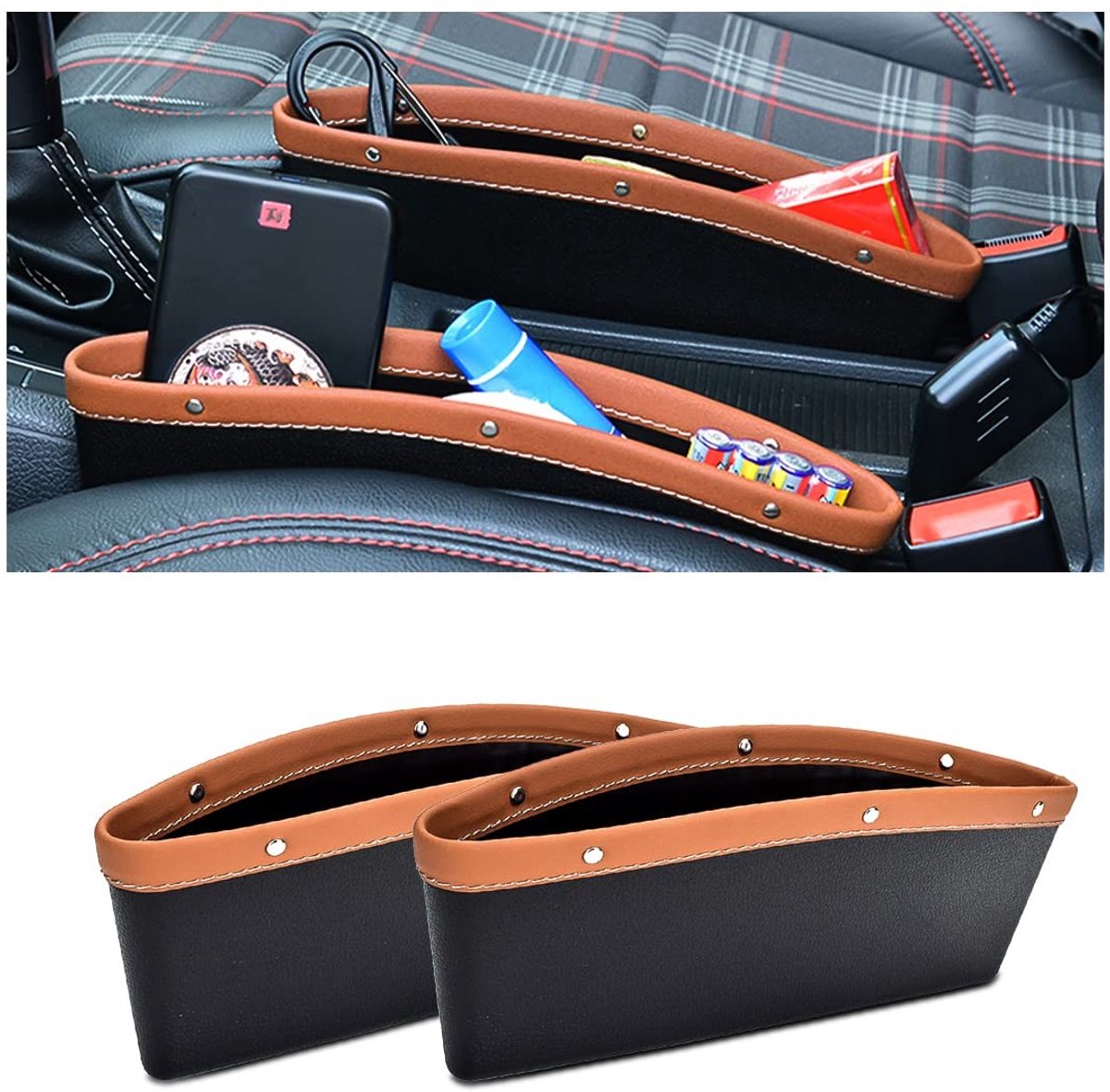 Dailygoods- Autostoel Organizer - Extra Opbergruimte - Autostoel Gap Filler - Universele Maat - Duurzaam PE-Materiaal - Comfort en Veiligheid - Autostoel Caddy