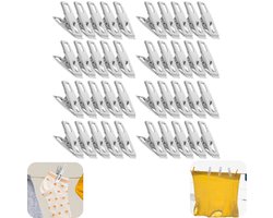 40 stuks klemmen - wasklemmen - windbestendige klemmen - sokken ophangklemmen - afsluitklemmen - metalen wasklemmen - roestbestendig - veerklemmen - huishoudelijke accessoires - geschikt voor balkon, waslijn, voedselafsluiting (zilver, 4,5*1 cm)