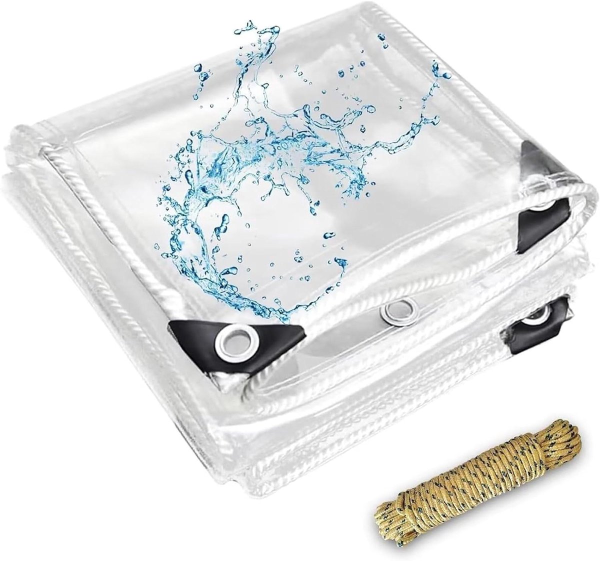 Waterdicht Zeil - Transparant PVC Zeil - Tuin Beschermen - Versterkte Randen - 0.8 x 1 m - Transparant