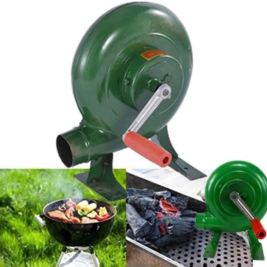 Handaangedreven Smeedmachine - Buiten Koken Ventilator - Vuur Maken - Duurzame Metalen Constructie - 250W - Groen — afbeelding 2