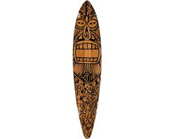 Bamboe Longboard - Pintail Deck - Cruisen over straat - Uniek Tiki design - 44 x 9.5 inch - Naturel