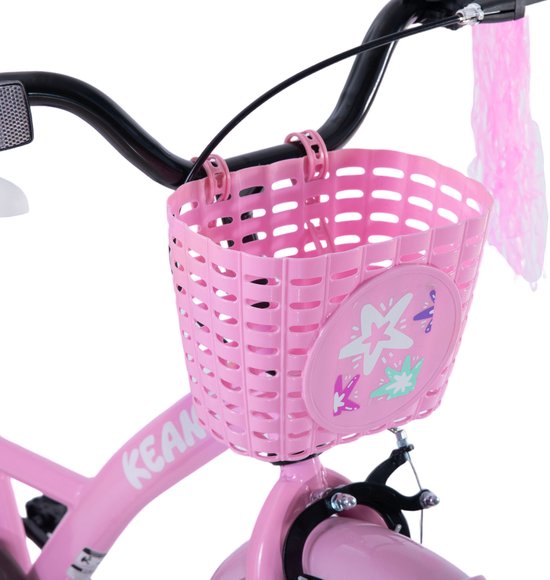 Joystar Zinnia Kinderfiets - 20 Inch - Met Mandje & Slingers - Zijwieltjes - Bel - Terugtraprem - Roze van JOYSTAR — afbeelding 4