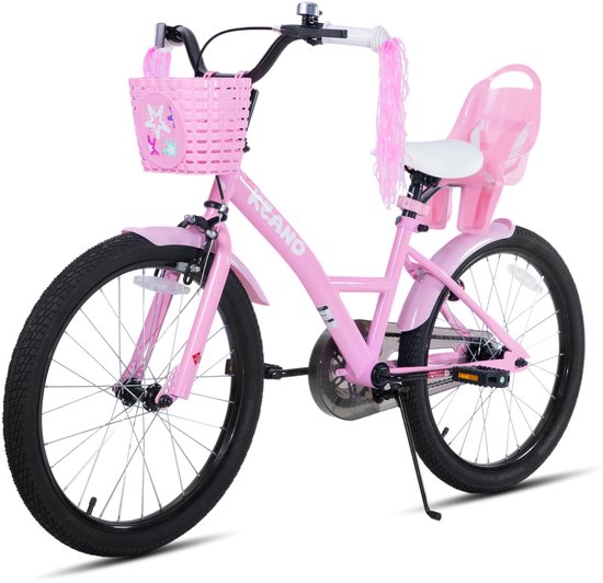Joystar Zinnia Kinderfiets - 20 Inch - Met Mandje & Slingers - Zijwieltjes - Bel - Terugtraprem - Roze van JOYSTAR — afbeelding 3
