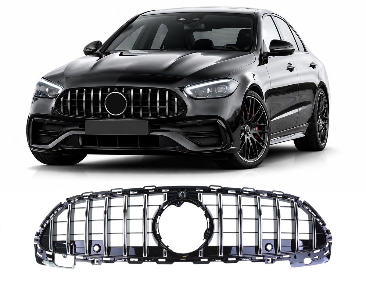 Panamericana Grill Geschikt voor Mercedes-Benz C-Klasse W206 Glans Zwart met Chroom 2021-2026