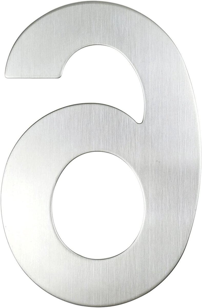 Huisnummer RVS - Adresbord Deurnummer - Huis Markeren - Zwevend Design - 20 cm - Zilver
