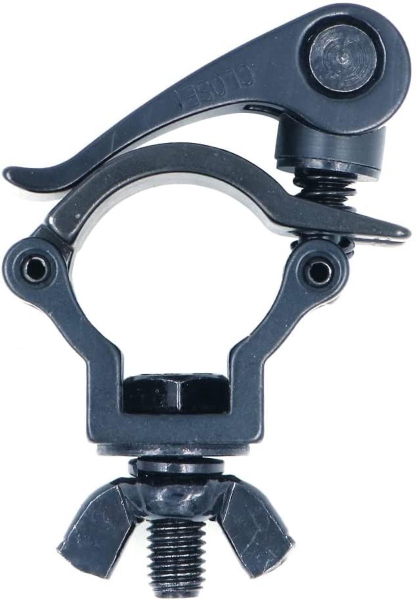 Dailygoods- Montageklem Zwart Aluminium - Klem voor Podiumlamp - Geschikt voor Buis OD 32-35mm - Draagvermogen 75KG - Onmisbaar voor Podiumverlichting - Lichtklem