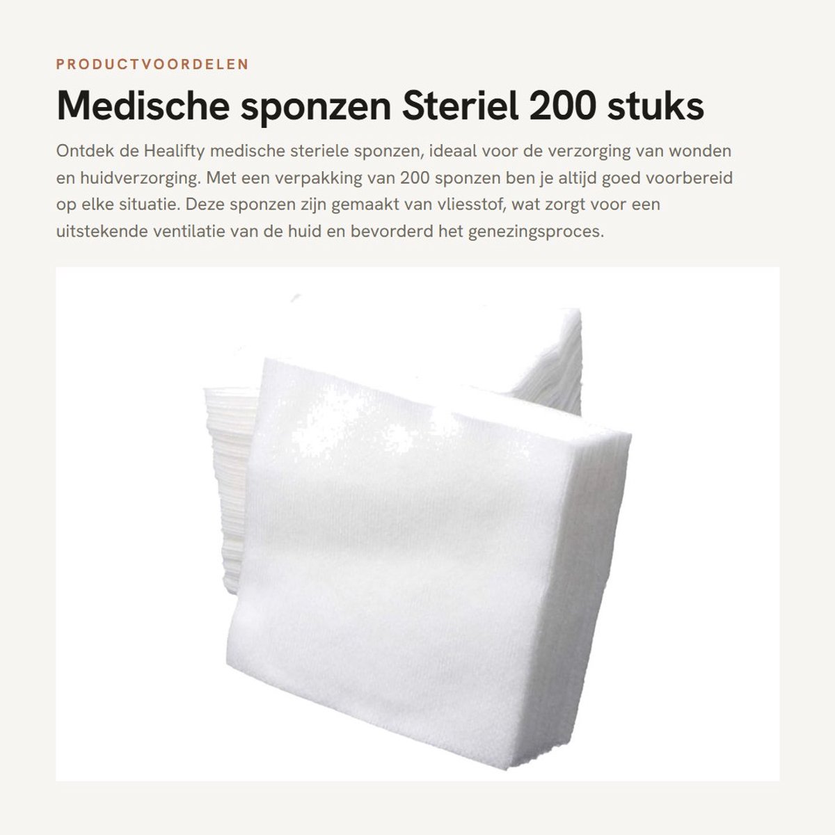 Dailygoods- Medische Sponzen Steriel - 200 Stuks - Vliesstof - Wondverzorging - Antiseptisch - Poreus Weefsel - Snellere Genezing - Wondverband