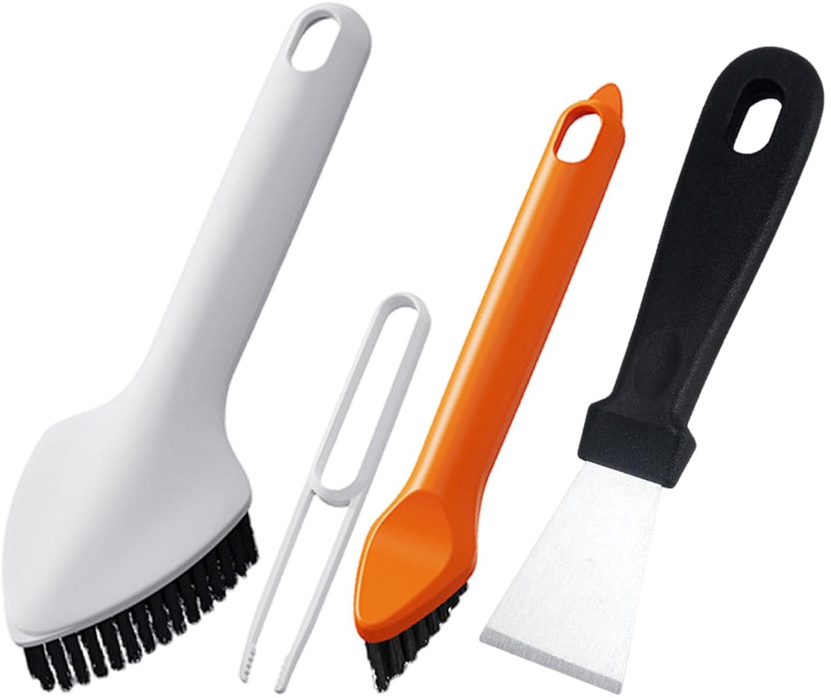 Dailygoods- Reinigingsborstelset 3-delig - Groefreinigingsborstel - Keuken/Badkamer - Reinigingsspatel - Duurzaam - Robuust kunststof - Schoonmaakborstel
