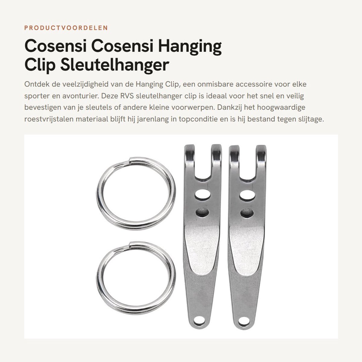 Dailygoods- Sleutelhanger - Roestvrij Staal - Stevige Bevestiging - Multifunctionele Clip - Lichtgewicht - Antiroest Bescherming - Sleutelclip