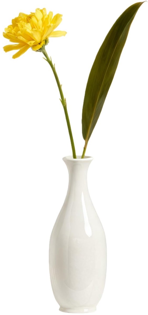 Dailygoods- Bloemvaas Keramisch 15,5 cm - Vintage Knopvaas - Tafeldecoratie - Bruiloft Middenstuk - Huis/Kantoor Decoratie - Duurzaam Materiaal - Decoratieve Vaas