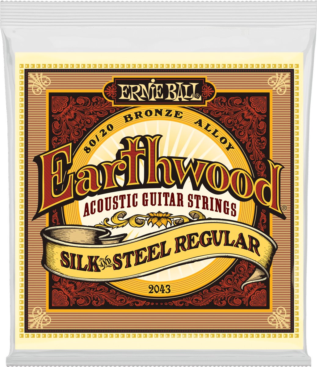 Ernie Ball 2043 Earthwood Akoestische Gitaar Snaren Regular Silk & Steel (013–056)