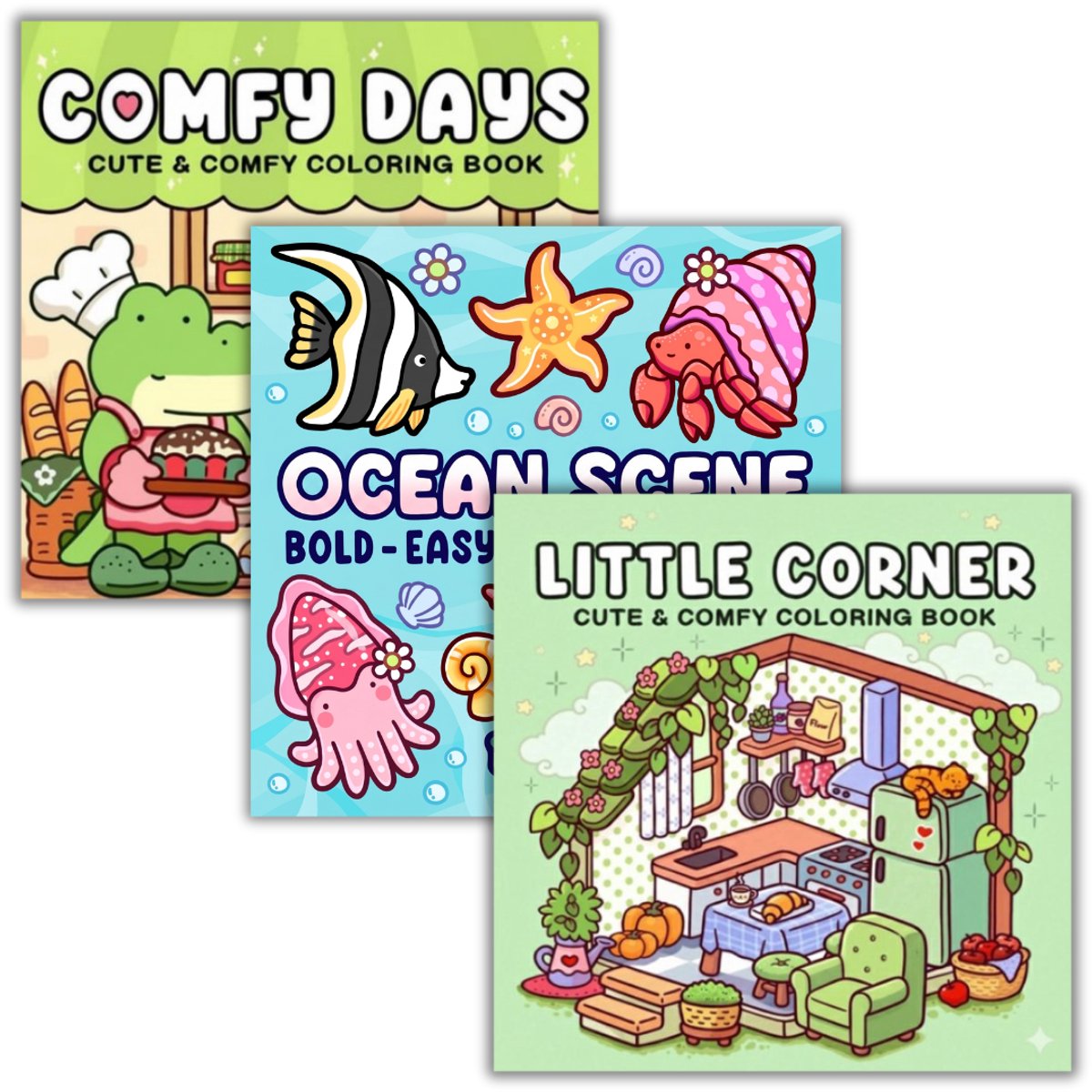 Kleurboeken Set van 3 - Little Corner - Into Gardens - Comfy Days - Ook voor Volwassenen - Hygge — afbeelding 4