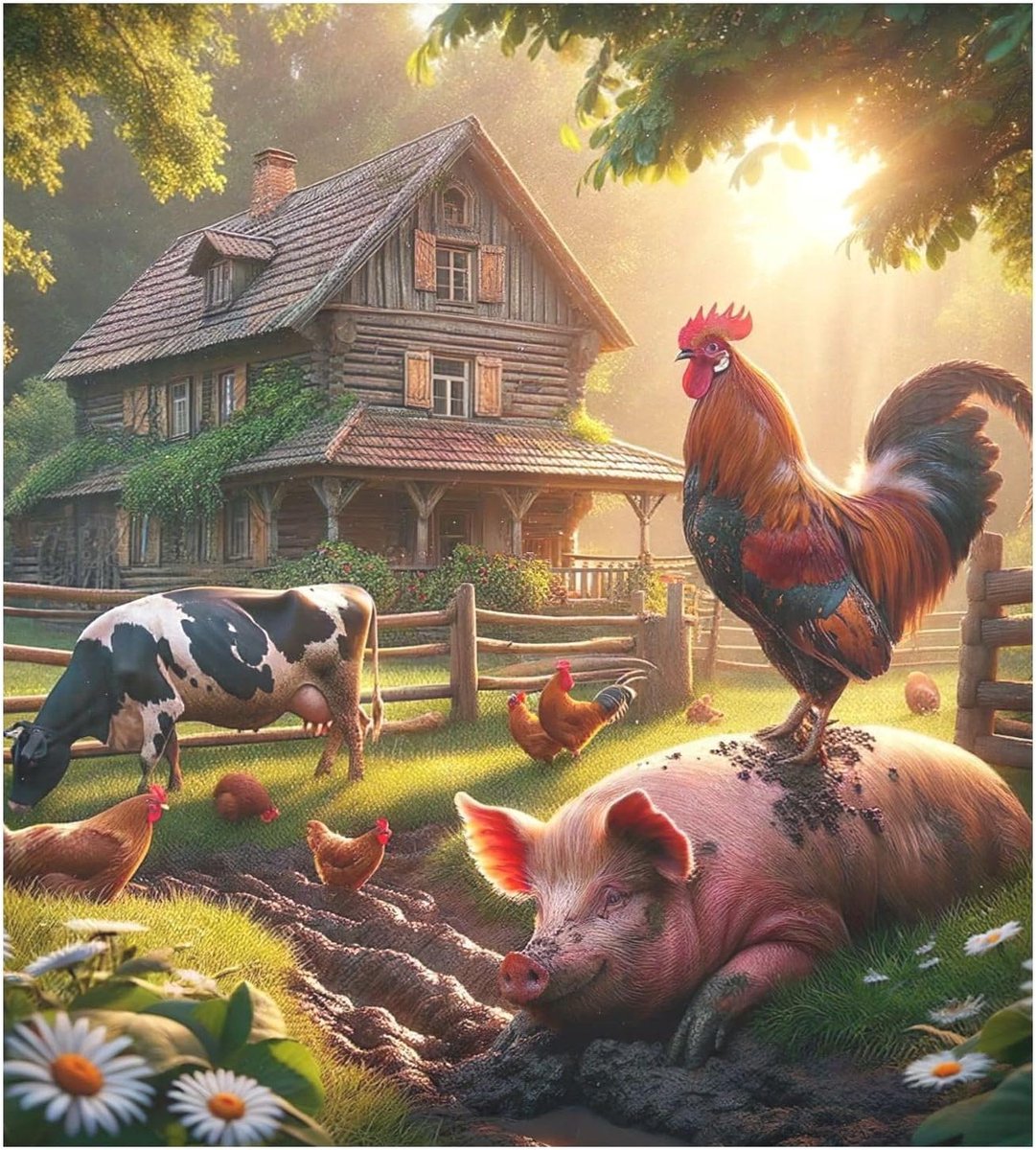 Magnetische Vaatwasser Cover - Vaatwasser Decoratie Magneten - Keuken Opvrolijken - Krasbestendige Bescherming - 58.5 x 66 cm - Boerderij Haan