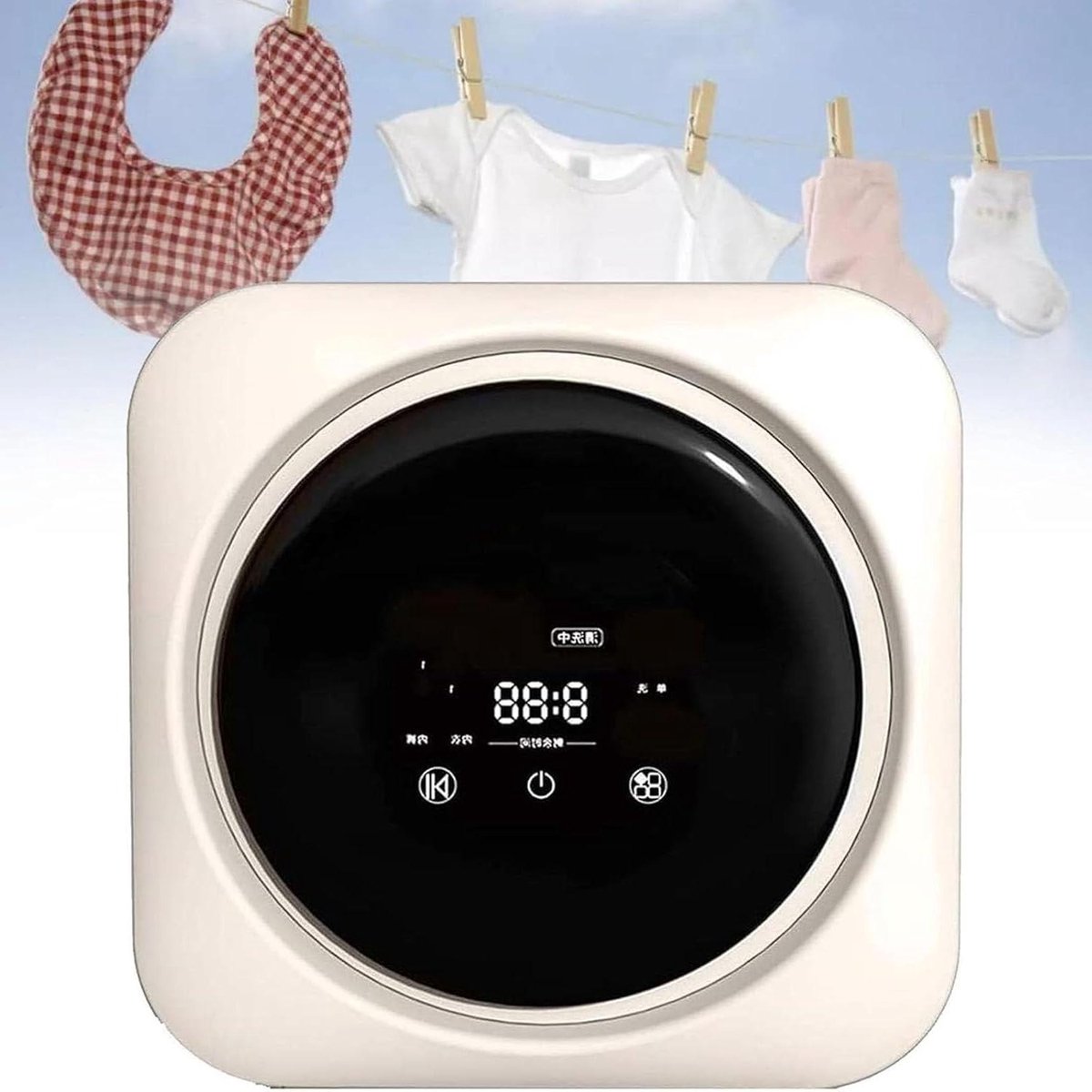 Mini Wasmachine Compacte Wasmachine Kleding Reinigen Geïntegreerde Was- en Droogfunctie 35 Liter Wit