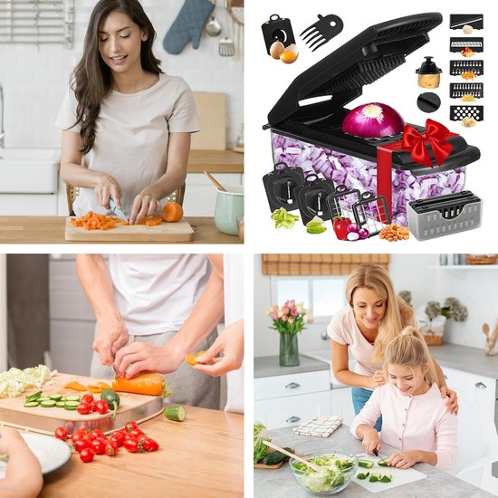 Keuken Hakker - Groente Snijder - Maaltijd Voorbereiding - 18-in-1 Functies - 334 cm Lengte - Zwart — afbeelding 2