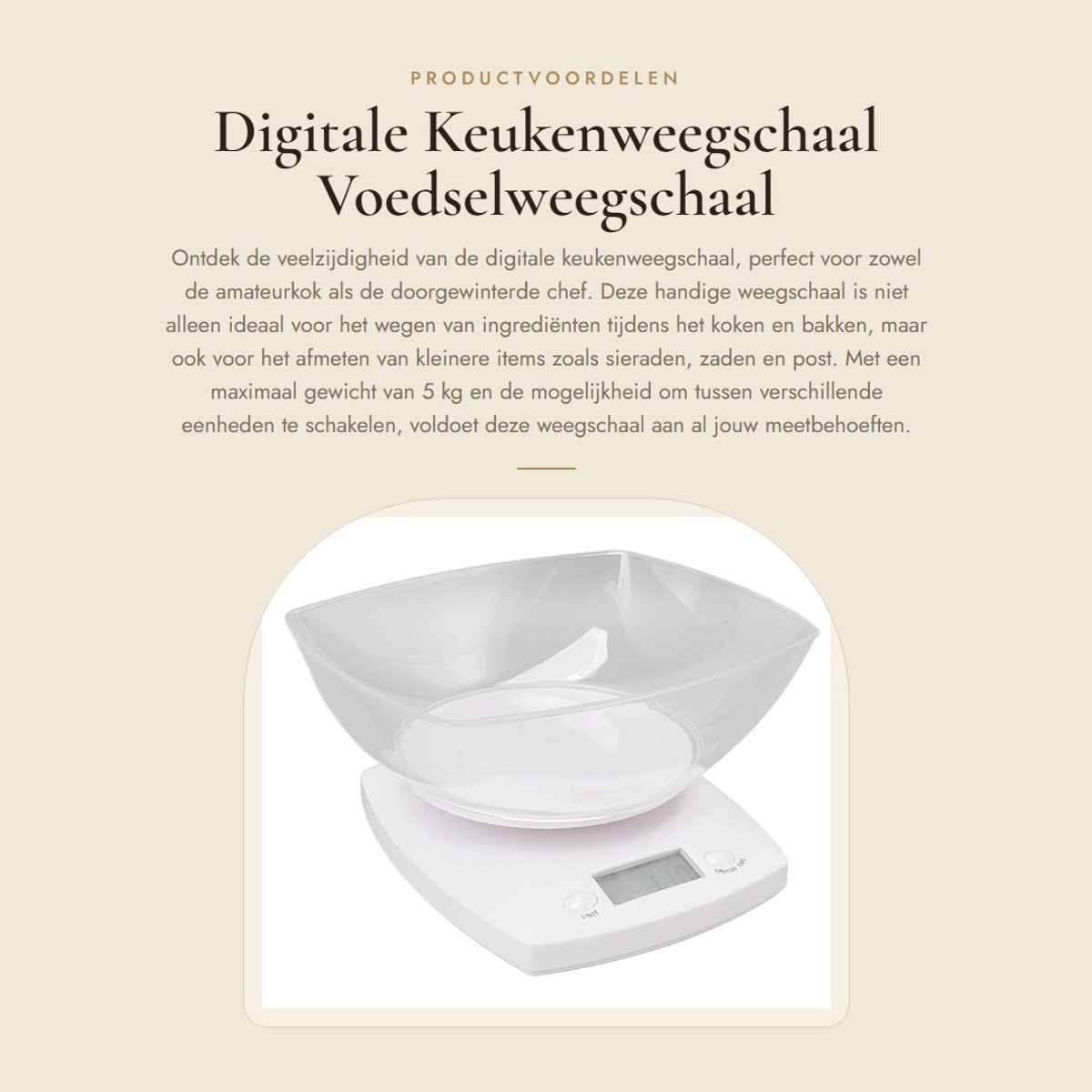 Dailygoods- Keukenweegschaal Digitale 5kg - Keukenweegschaal met Kom - Precisie Weegschaal - Multifunctionele Weegschaal - Tarrafunctie - Betrouwbare Prestaties