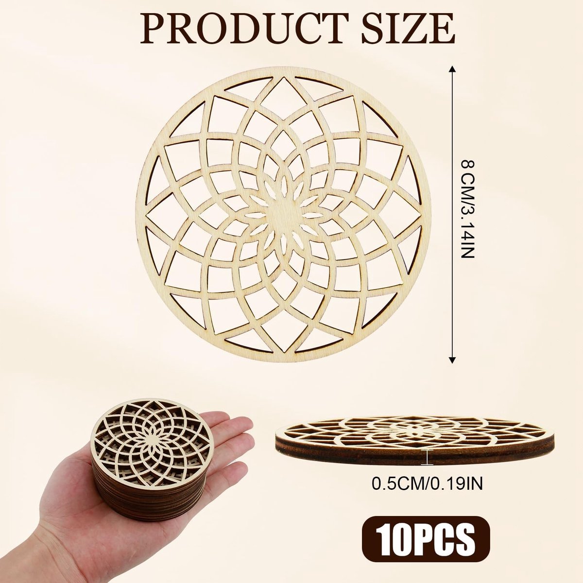 Dailygoods- Onderzetters Hoogwaardige Kwaliteit - Onderzetters voor Glazen - Onderzetters voor Pannen - Onderzetters met Houder - Onderzetters Hout - Uniek Design - Coaster