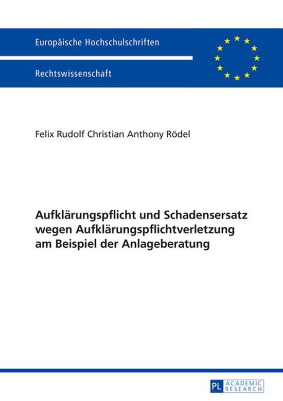 Europaeische Hochschulschriften Recht 5778 - Aufklaerungspfl ... - cover