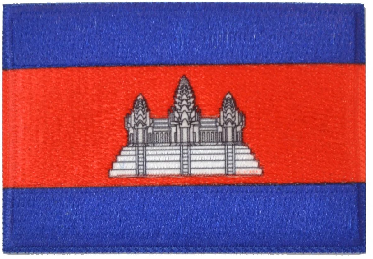 Embleem vlag Cambodja- Strijk embleem - Carnavalskleding - Carnaval accessoires