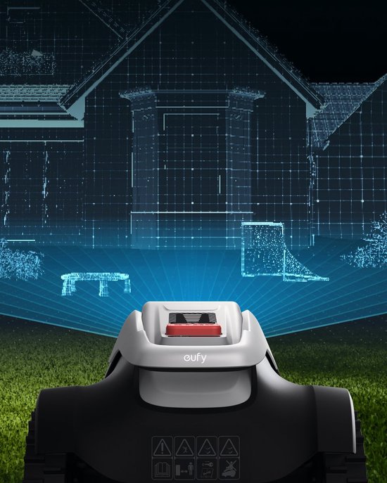 eufy Robotgrasmaaier E15 - Draadloos - Zonder RTK - Geen signaalproblemen - 5-Minuten-setup - Automatische mapping tot 800 m2 - Obstakelvermijding - Ride-On Edge - Bediening via app van Eufy — afbeelding 5
