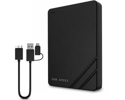 Cor.Speed Externe harde schijf 500 GB met USB C adapter - Harde schijf extern - HDD